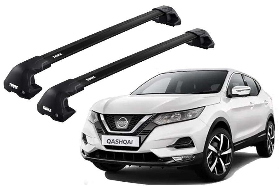 Barras THULE EDGE Flush para autos NISSAN Qashqai 2014 a 2022 negro