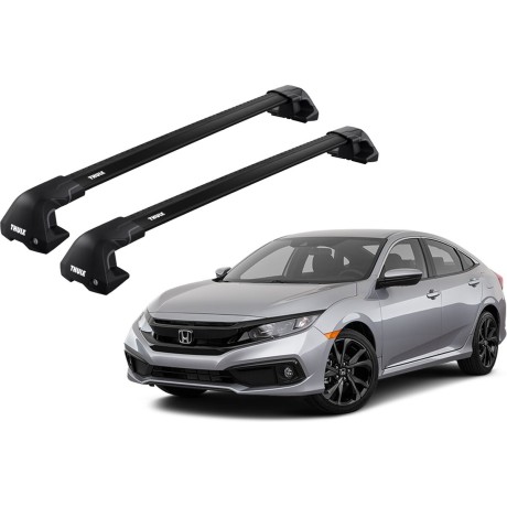 Barras THULE EDGE Flush para autos HONDA Civic desde 2016 negro