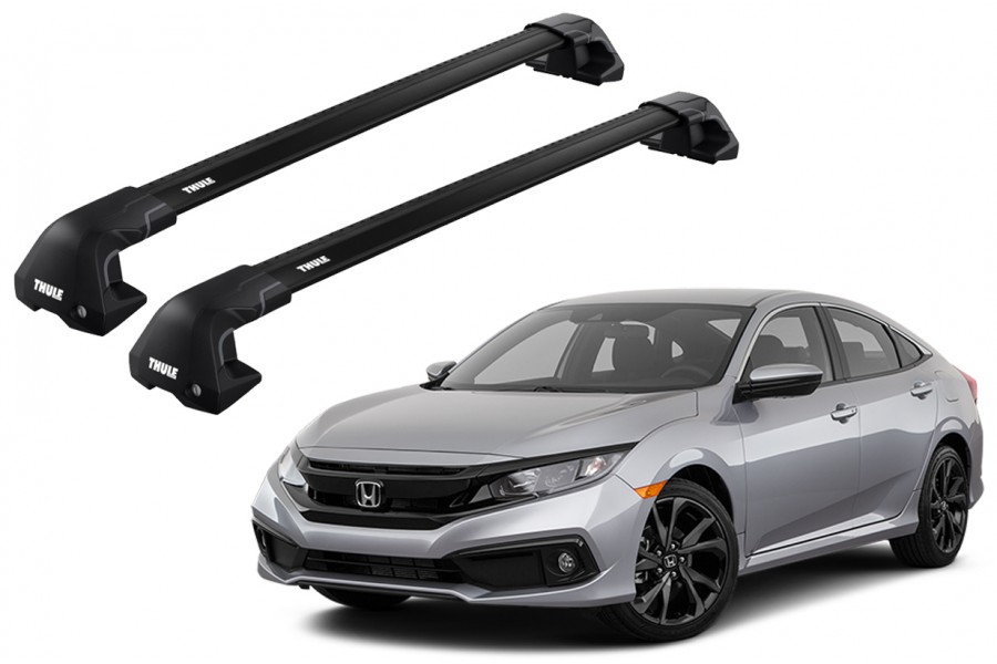 Barras THULE EDGE Flush para autos HONDA Civic desde 2016 negro