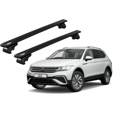 Barras THULE EVO WingBar para autos VOLKSWAGEN Tiguan Allspace desde 2017-2021 negro