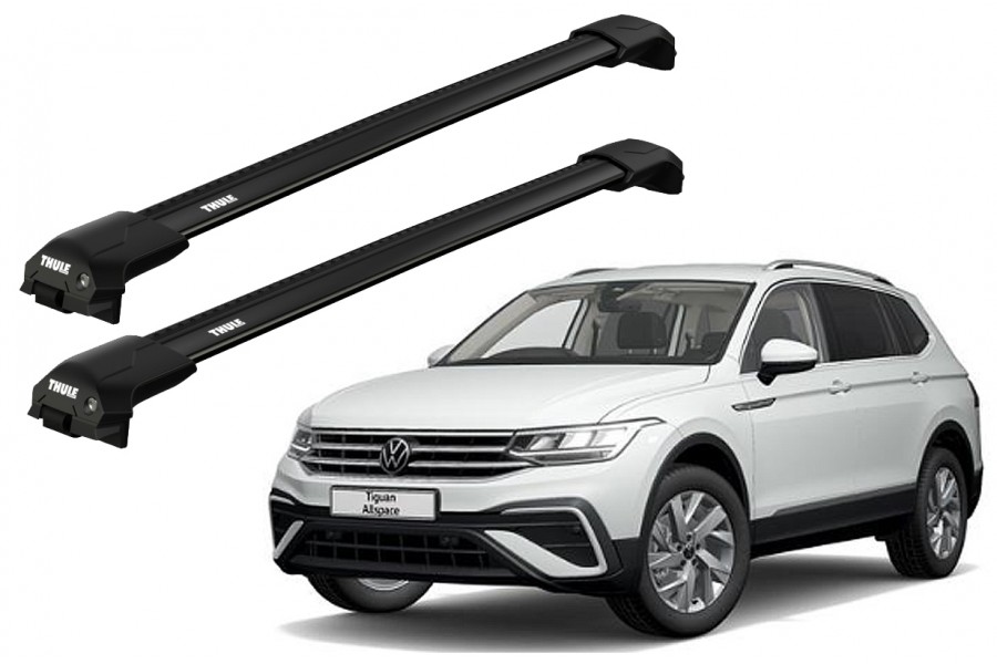 Barras THULE EDGE Flush para autos VOLKSWAGEN Tiguan Allspace desde 2017-2021 negro