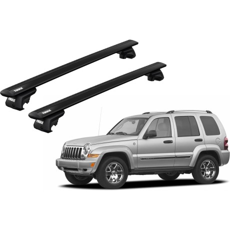 Barras THULE EVO WingBar para autos JEEP Cherokee 2002 a 2007 negro