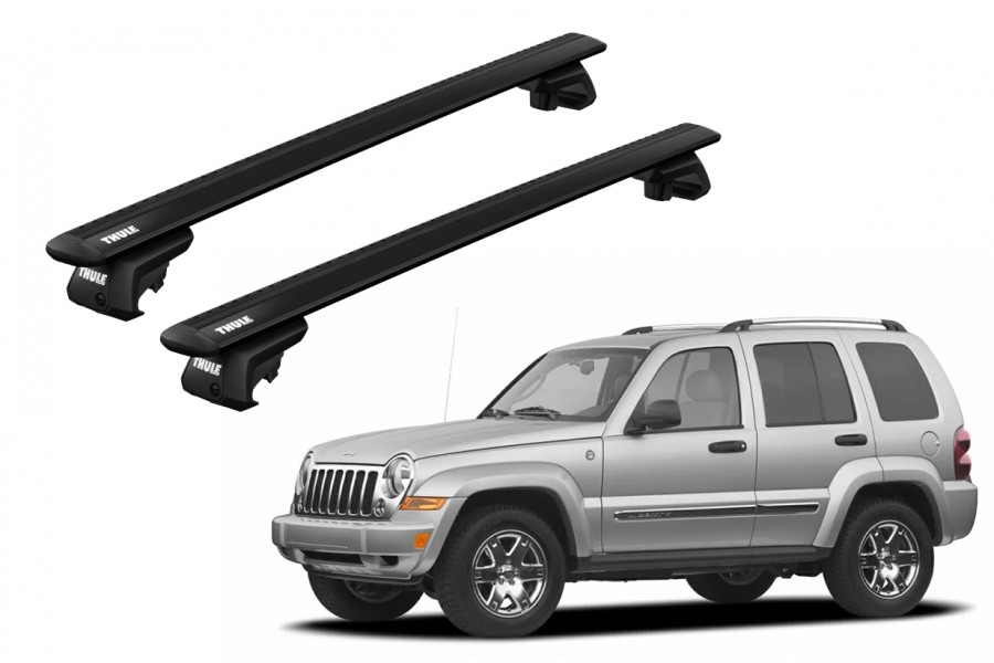 Barras THULE EVO WingBar para autos JEEP Cherokee 2002 a 2007 negro