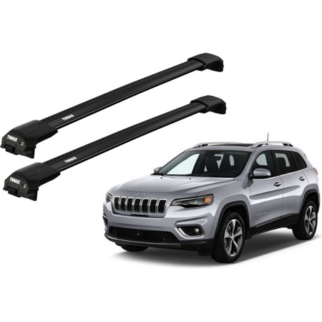 Barras THULE EDGE Flush para autos JEEP Cherokee 2014 a 2020 negro