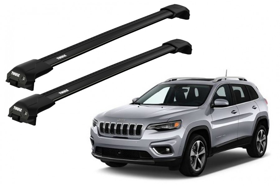 Barras THULE EDGE Flush para autos JEEP Cherokee 2014 a 2020 negro