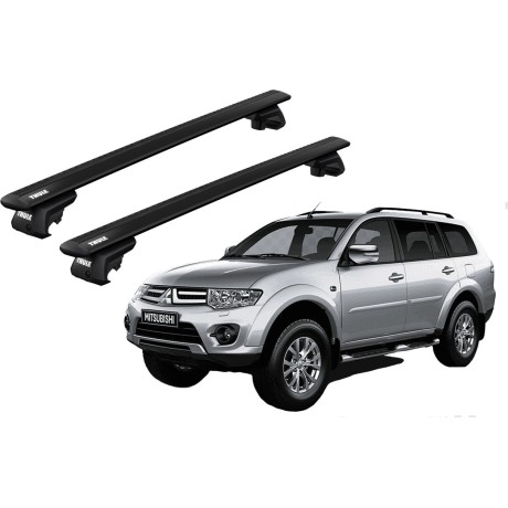 Barras THULE EVO WingBar para autos MITSUBISHI Montero Sport 2006 a 2008 negro