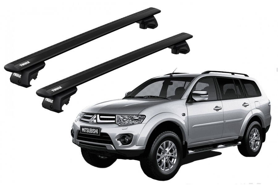 Barras THULE EVO WingBar para autos MITSUBISHI Montero Sport 2006 a 2008 negro