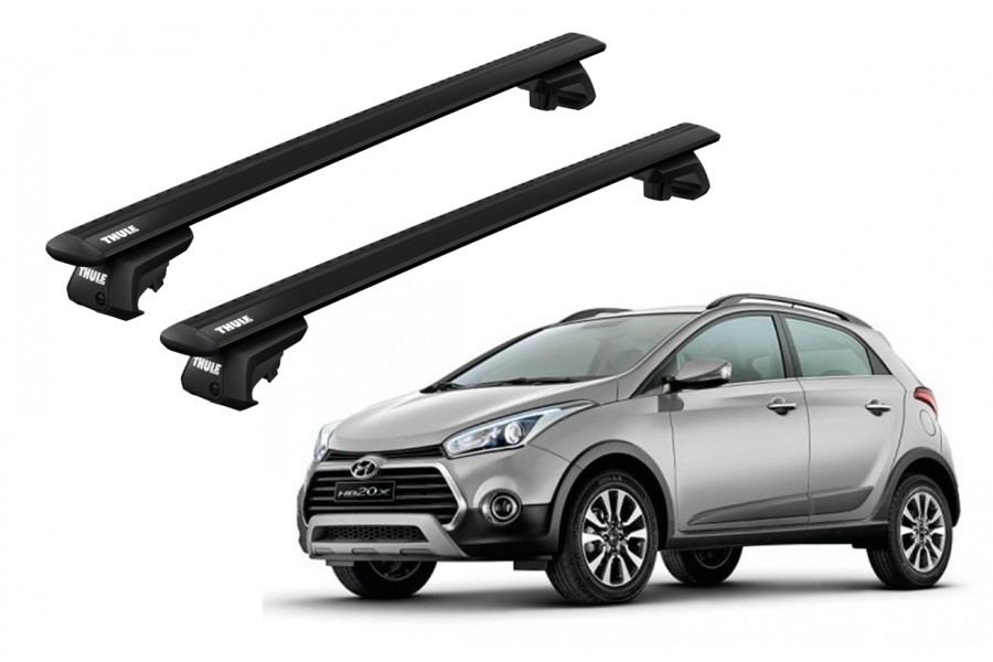 Barras THULE EVO WingBar para autos HYUNDAI HB20 desde 2012 - 2018 negro
