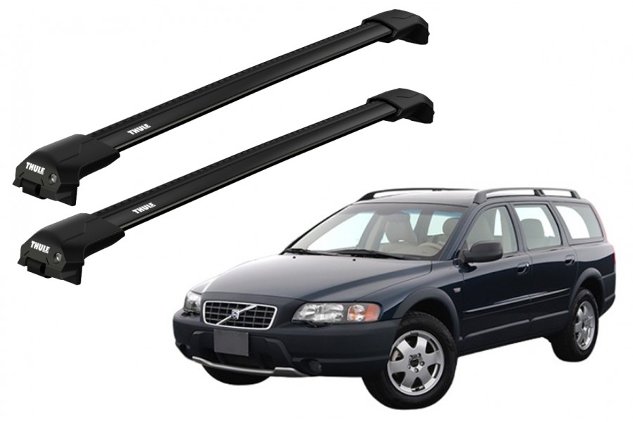 Barras THULE EDGE Flush para autos VOLVO XC70 2003 a 2006 negro