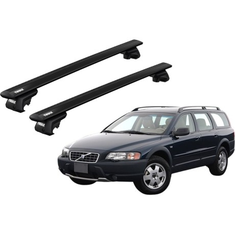 Barras THULE EVO WingBar para autos VOLVO XC70 2003 a 2006 negro