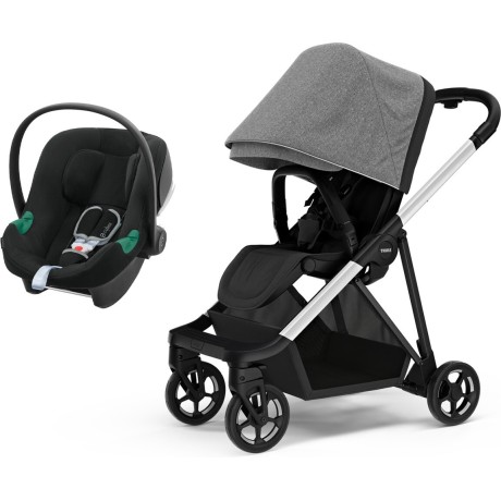 Coche Thule Shine Grey Melange + Silla Auto Cybex Nido Aton B2 I-Size