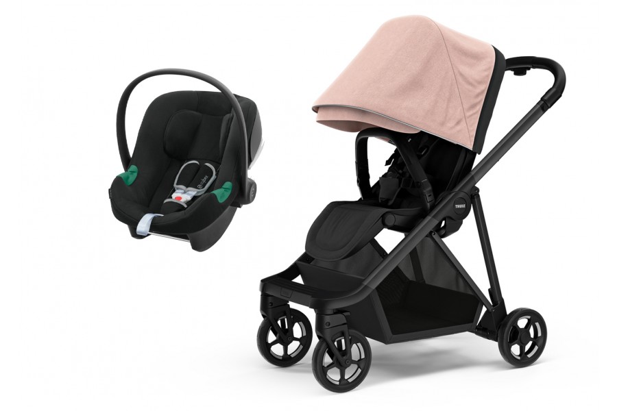 Coche Thule Shine Misty Rose + Silla Auto Cybex Nido Aton B2 I-Size