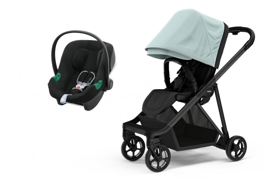 Coche Thule Shine Black Alaska + Silla Auto Cybex Nido Aton B2 I-Size