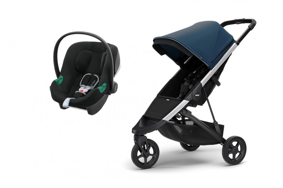 Coche Thule Spring Majolica + Silla Auto Cybex Nido Aton B2 I-Size