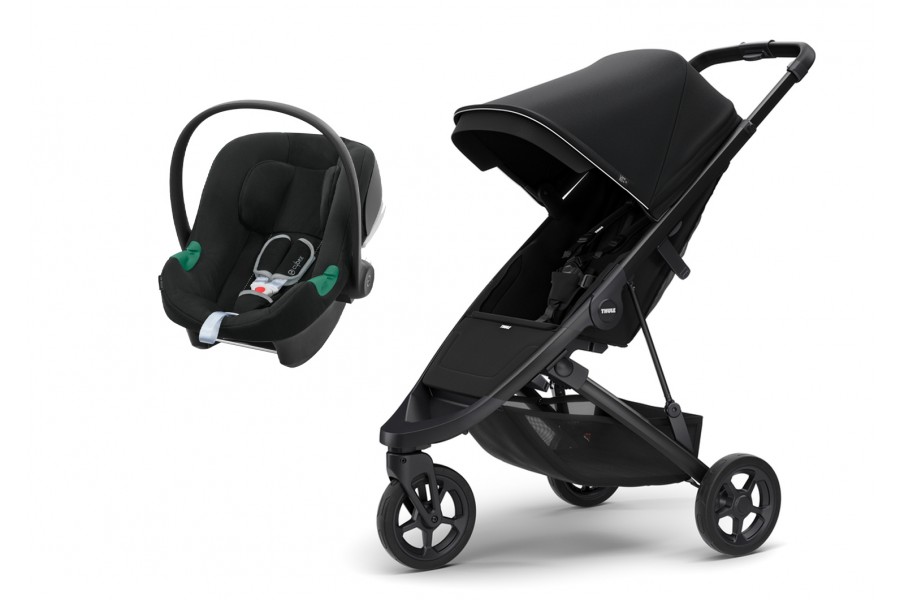 Coche Thule Spring Black + Silla Auto Cybex Nido Aton B2 I-Size