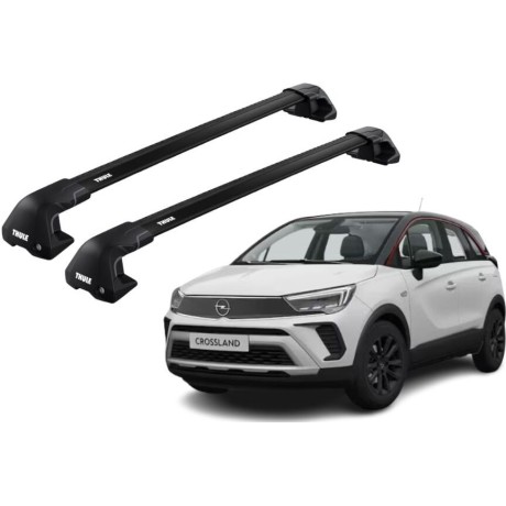 Barras THULE EDGE Flush para autos OPEL Crossland X desde 2017 - 2024 negro