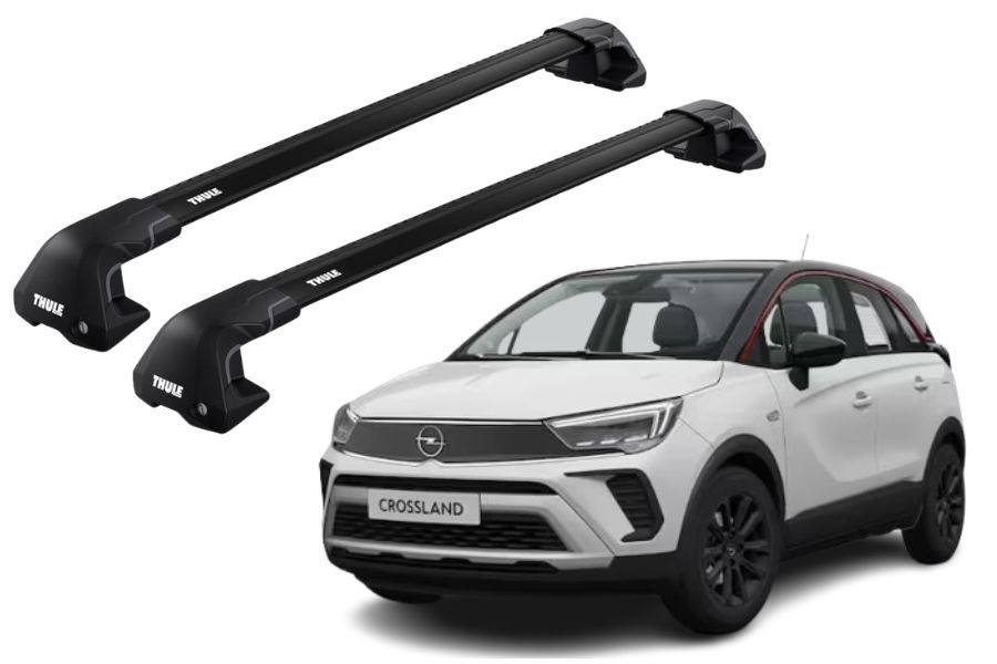 Barras THULE EDGE Flush para autos OPEL Crossland X desde 2017 - 2024 negro