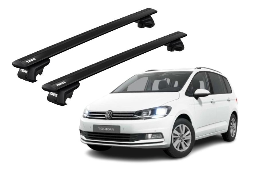 Barras THULE EVO WingBar para autos VOLKSWAGEN Touran II (5T) desde 2015 negro