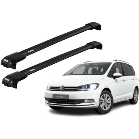 Barras THULE EDGE Flush para autos VOLKSWAGEN Touran II (5T) desde 2015 negro
