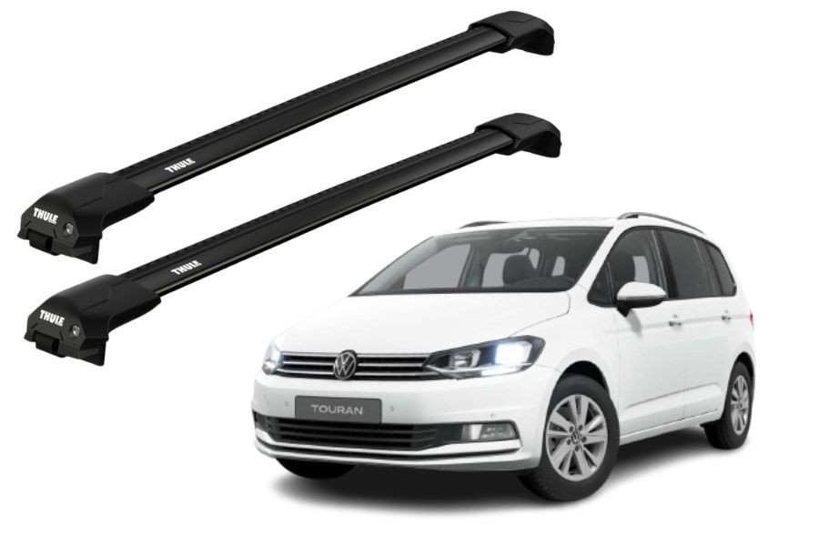 Barras THULE EDGE Flush para autos VOLKSWAGEN Touran II (5T) desde 2015 negro