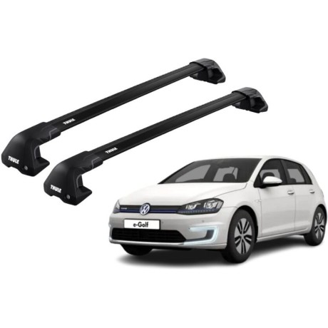 Barras THULE EDGE Flush para autos VOLKSWAGEN e-Golf desde 2015-2019 negro