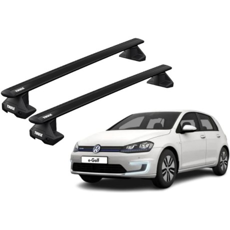 Barras THULE EVO WingBar para autos VOLKSWAGEN e-Golf desde 2015-2019 negro