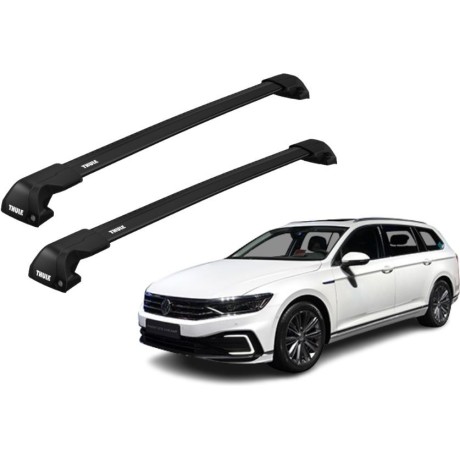 Barras THULE EDGE Flush para autos VOLKSWAGEN Passat Variant (B8) desde 2015 negro