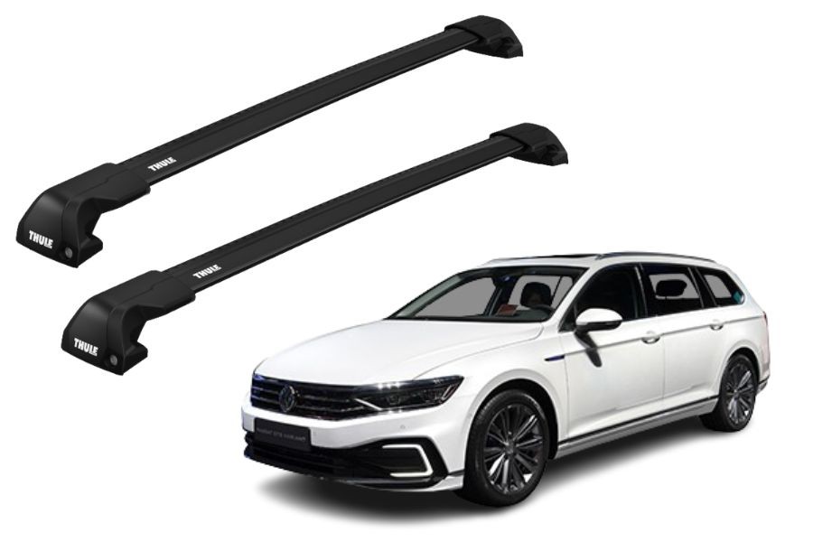 Barras THULE EDGE Flush para autos VOLKSWAGEN Passat Variant (B8) desde 2015 negro