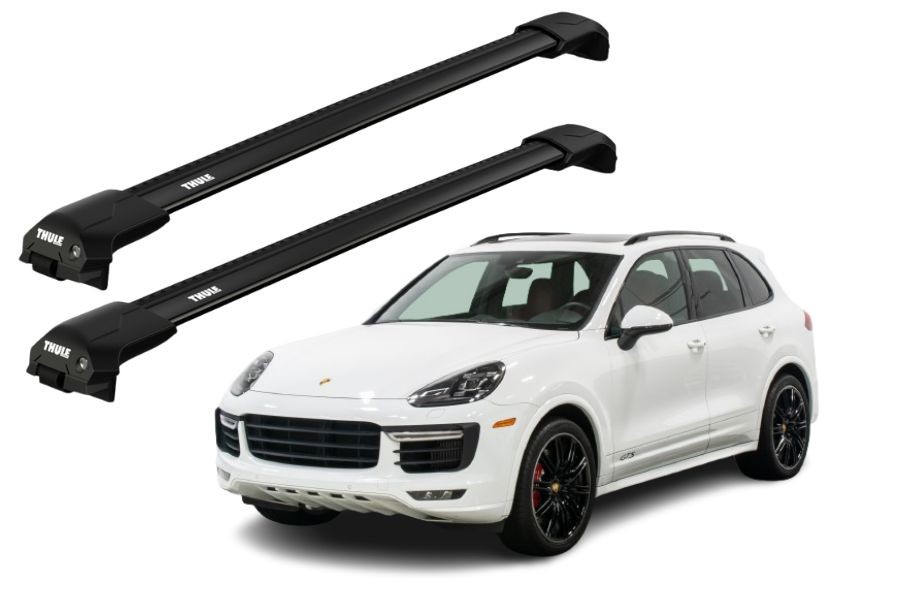 Barras THULE EDGE Flush para autos PORSCHE Cayenne 2010 a 2017 negro