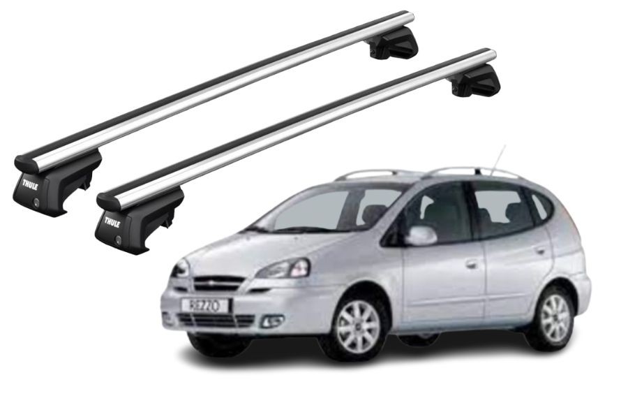 Barras THULE EVO AeroBar para autos CHEVROLET Rezzo 2000 a 2004 negro