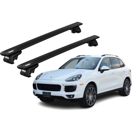 Barras THULE EVO WingBar para autos PORSCHE Cayenne 2002 a 2009 negro