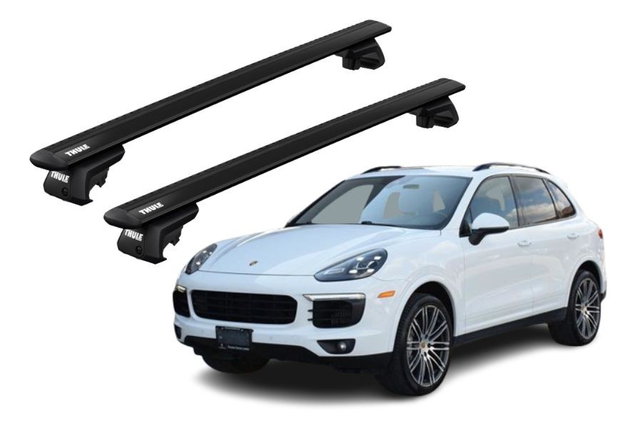 Barras THULE EVO WingBar para autos PORSCHE Cayenne 2002 a 2009 negro