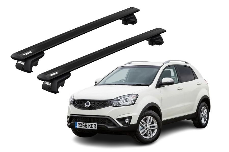 Barras THULE EVO WingBar para autos SSANGYONG Korando 2011 a 2019 negro