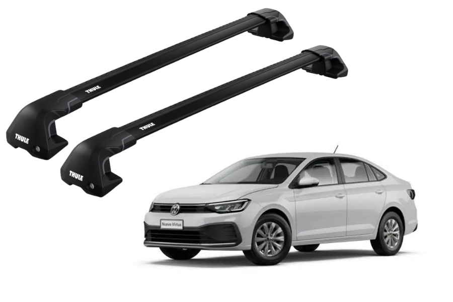 Barras THULE EDGE Flush para autos VOLKSWAGEN Virtus desde 2018 negro