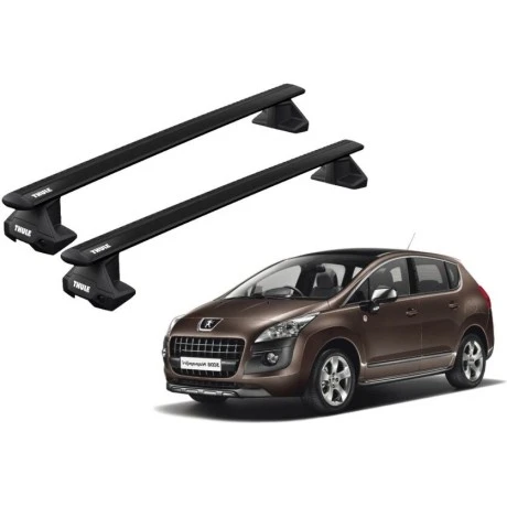 Barras THULE EVO WingBar para autos PEUGEOT 3008 2009 a 2016 negro