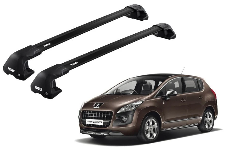Barras THULE EDGE Flush para autos PEUGEOT 3008 2009 a 2016 negro
