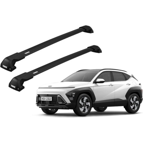 Barras THULE EDGE Flush para autos HYUNDAI Kona desde 2017 - 2023 negro
