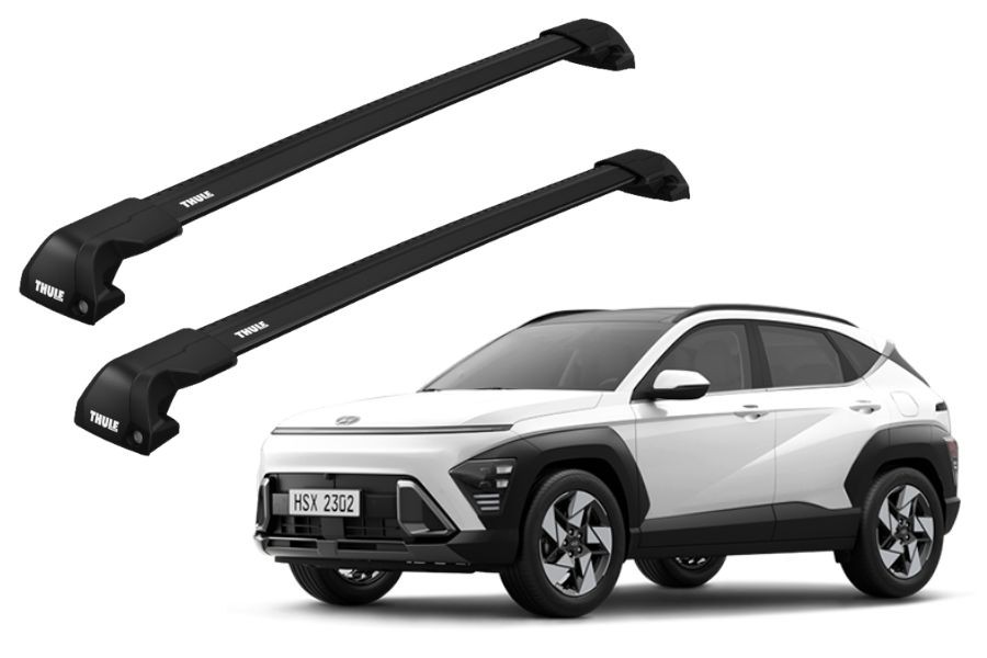 Barras THULE EDGE Flush para autos HYUNDAI Kona desde 2017 - 2023 negro