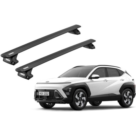 Barras THULE EVO WingBar para autos HYUNDAI Kona desde 2017 - 2023 negro