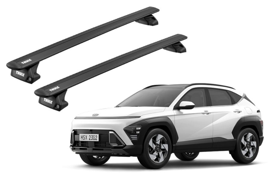 Barras THULE EVO WingBar para autos HYUNDAI Kona desde 2017 - 2023 negro