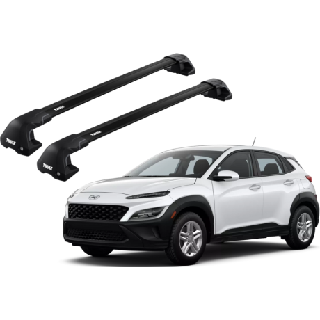 Barras THULE EDGE Flush para autos HYUNDAI Kona desde 2017 - 2023 negro