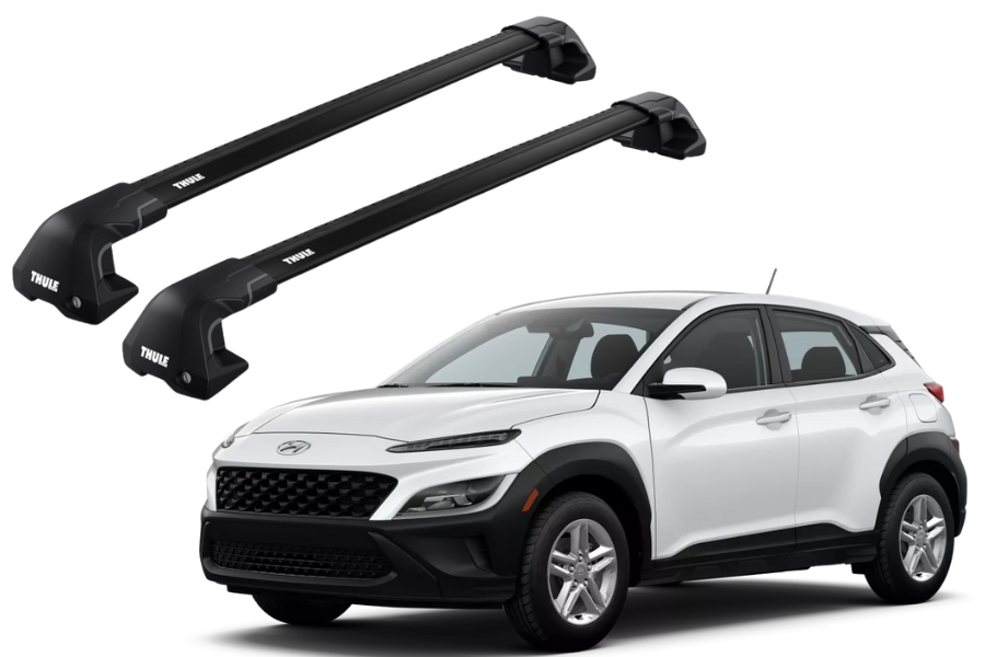 Barras THULE EDGE Flush para autos HYUNDAI Kona desde 2017 - 2023 negro