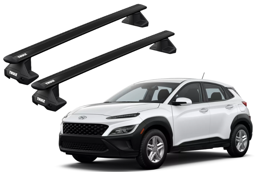 Barras THULE EVO WingBar para autos HYUNDAI Kona desde 2017 - 2023 negro