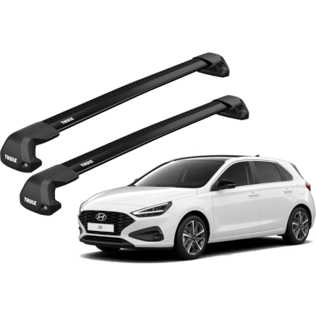 Barras THULE EDGE Flush para autos HYUNDAI i30 desde 2017 - 2020 negro