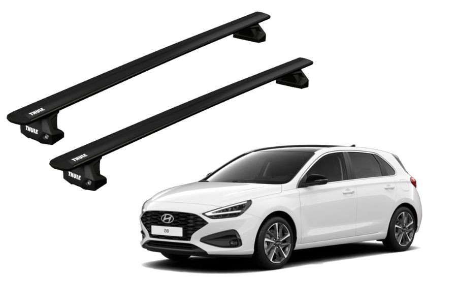 Barras THULE EVO WingBar para autos HYUNDAI i30 desde 2017 - 2020 negro