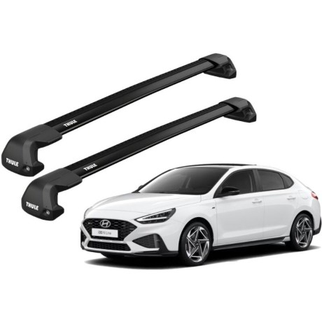 Barras THULE EDGE Flush para autos HYUNDAI i30 Fastback desde 2018 - 2020 negro