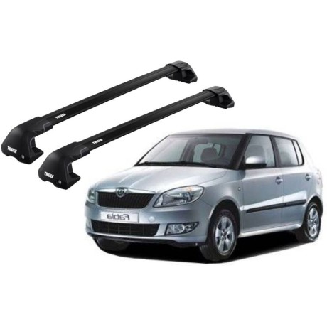 Barras THULE EDGE Flush para autos SKODA Fabia 2007 a 2014 negro