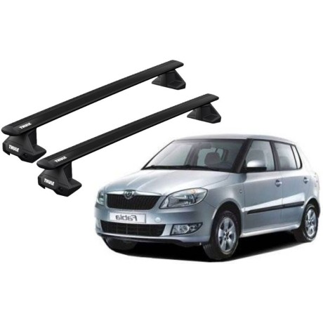 Barras THULE EVO WingBar para autos SKODA Fabia 2007 a 2014 negro