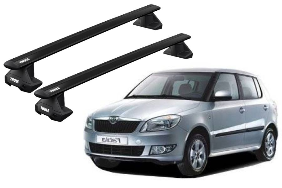 Barras THULE EVO WingBar para autos SKODA Fabia 2007 a 2014 negro