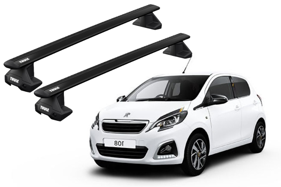Barras THULE EVO WingBar para autos PEUGEOT 108 desde 2014-2021 negro